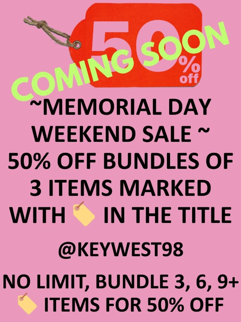 🏷 50% OFF SALE ~ COMING SOON 🏷